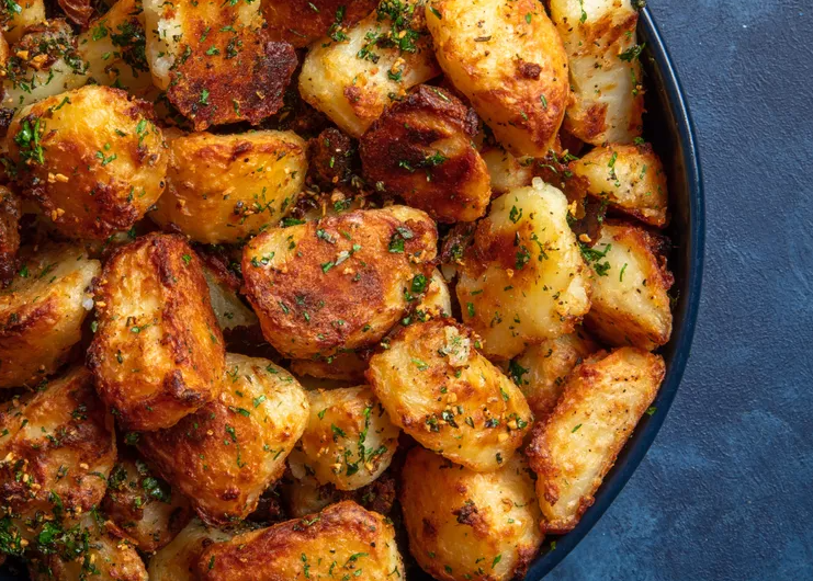 Maple-Glazed Garlic Roasted Potatoes